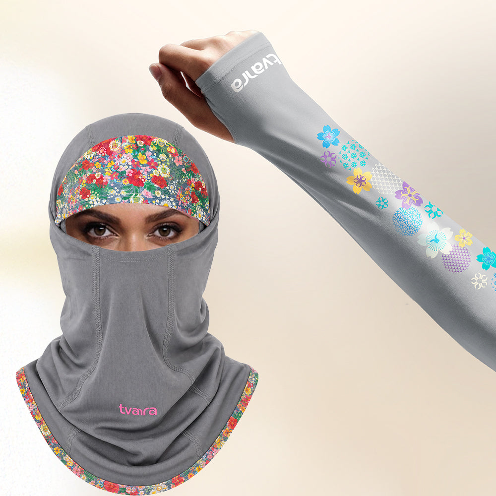 Grey Scavva + Grey Uditaa Arm Sleeves Combo