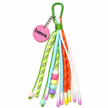 Tvarra Electric Lime Beaded Rope Bag Charm
