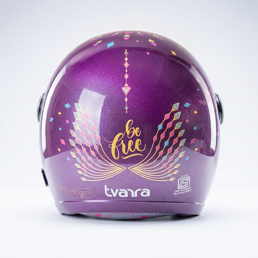 Women's Helmet for Scooty - Dreamcatcher Deep Purple | Tvarra
