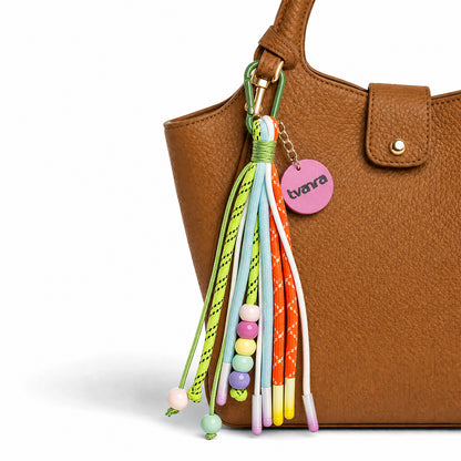 Tvarra Electric Lime Beaded Rope Bag Charm