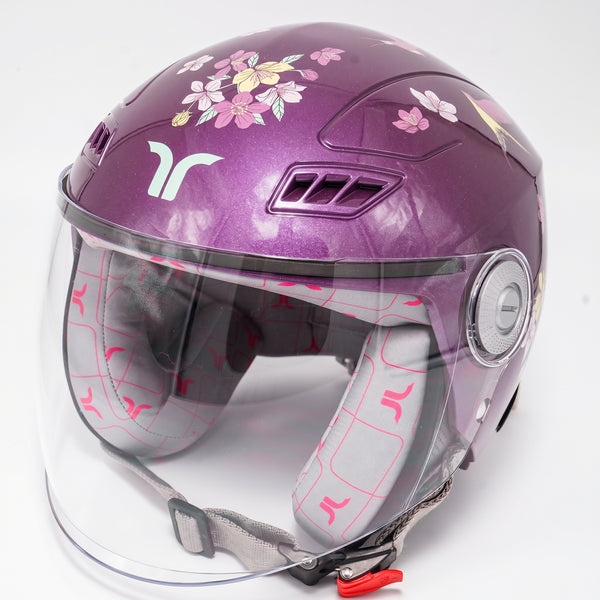 crown and orchid motorcycle helmet Racing F-700 Helmets, Pink Motorcycle for Women, Dot Helmets for Adults : Automotive notch head protection Crown Racing 601 DOT Full