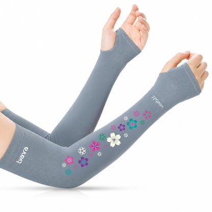 Tvarra UV Protection Arm Sleeves for Women | Windfall - Grey