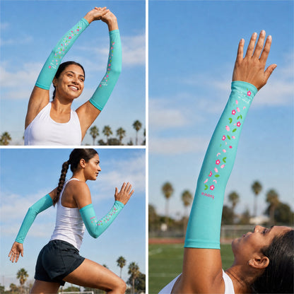 Tvarra Sun Protection Arm Sleeves for Women | Grace In Motion - Turquoise