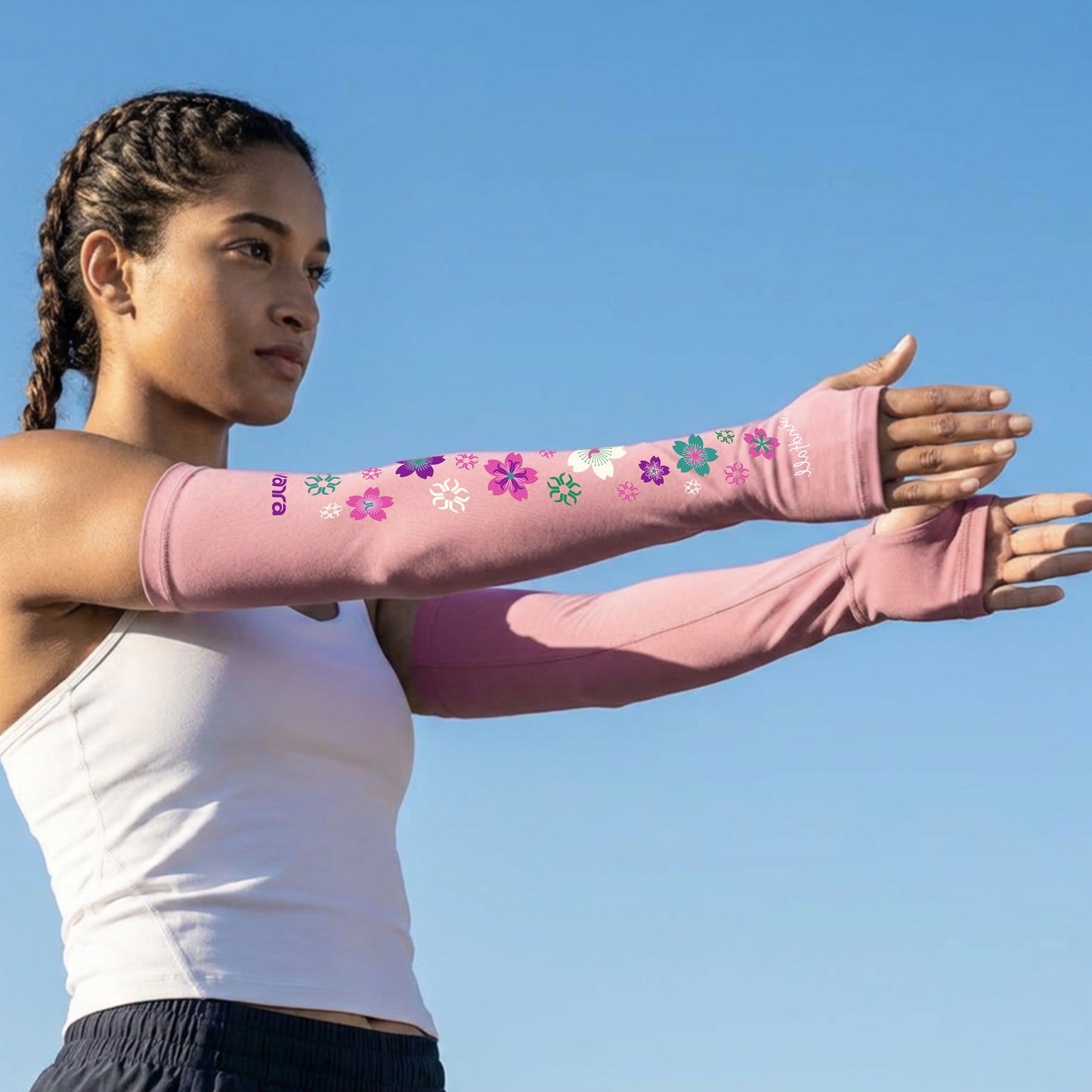 Tvarra UV Protection Arm Sleeves for Women | Windfall - Pink