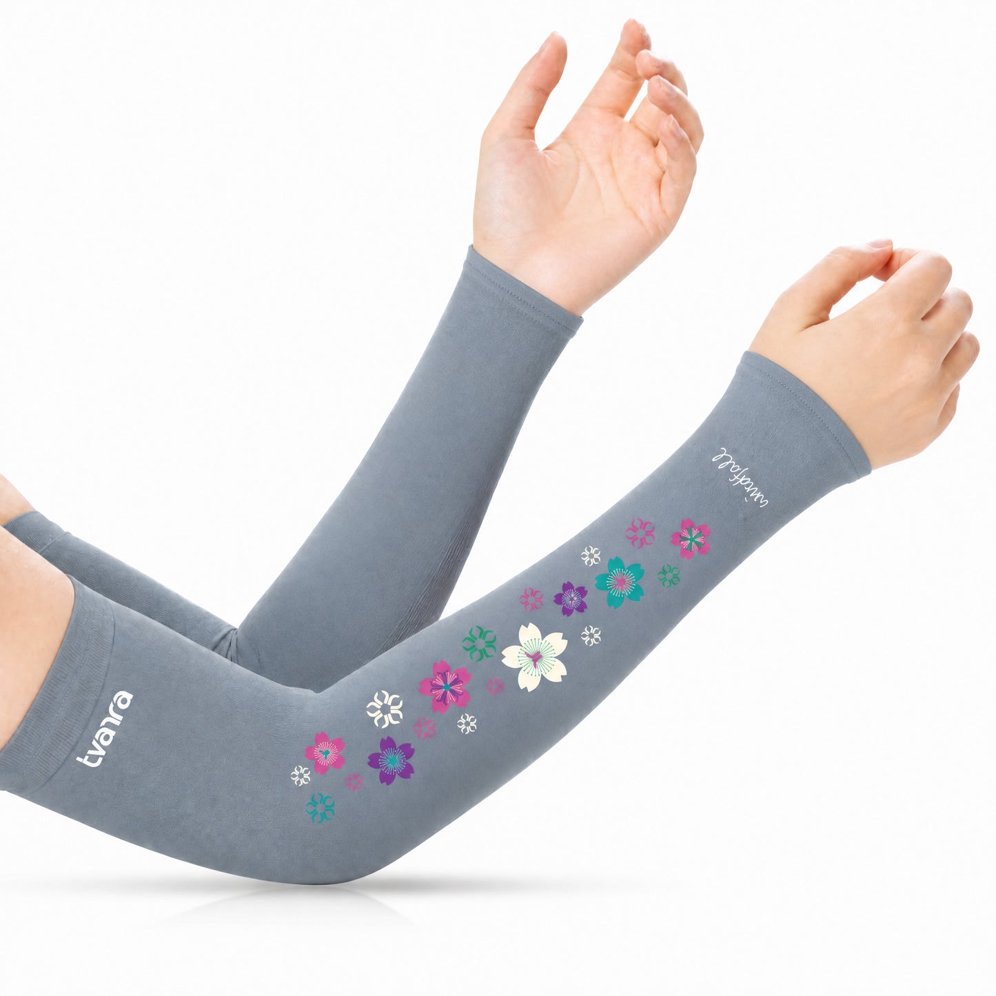 Tvarra UV Protection Arm Sleeves for Women | Windfall - Grey