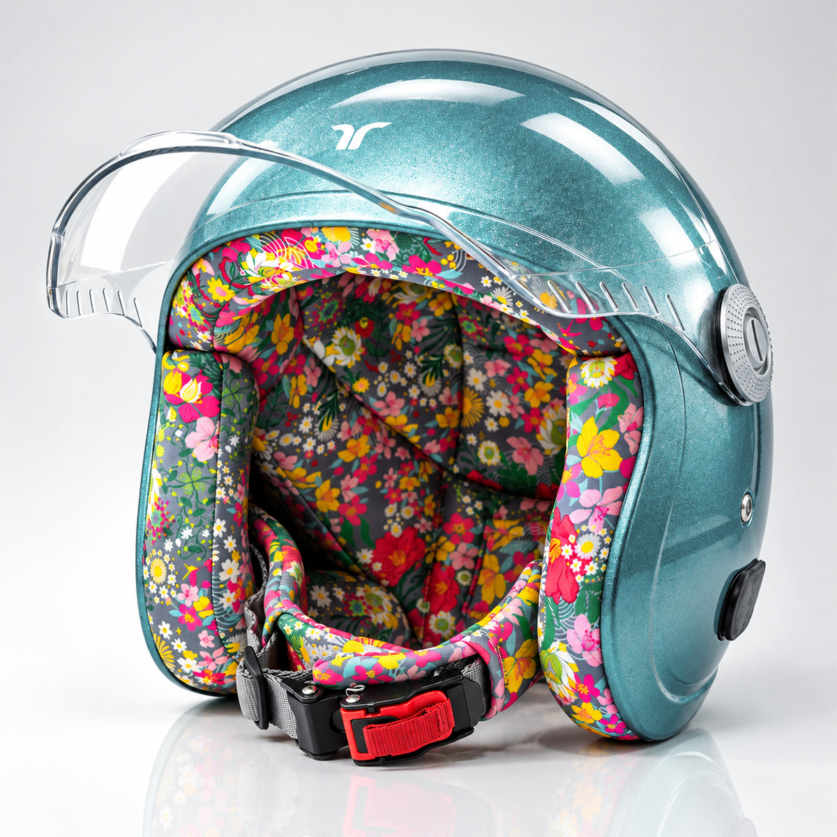 Tiara Aqua Teal Open Face Helmet