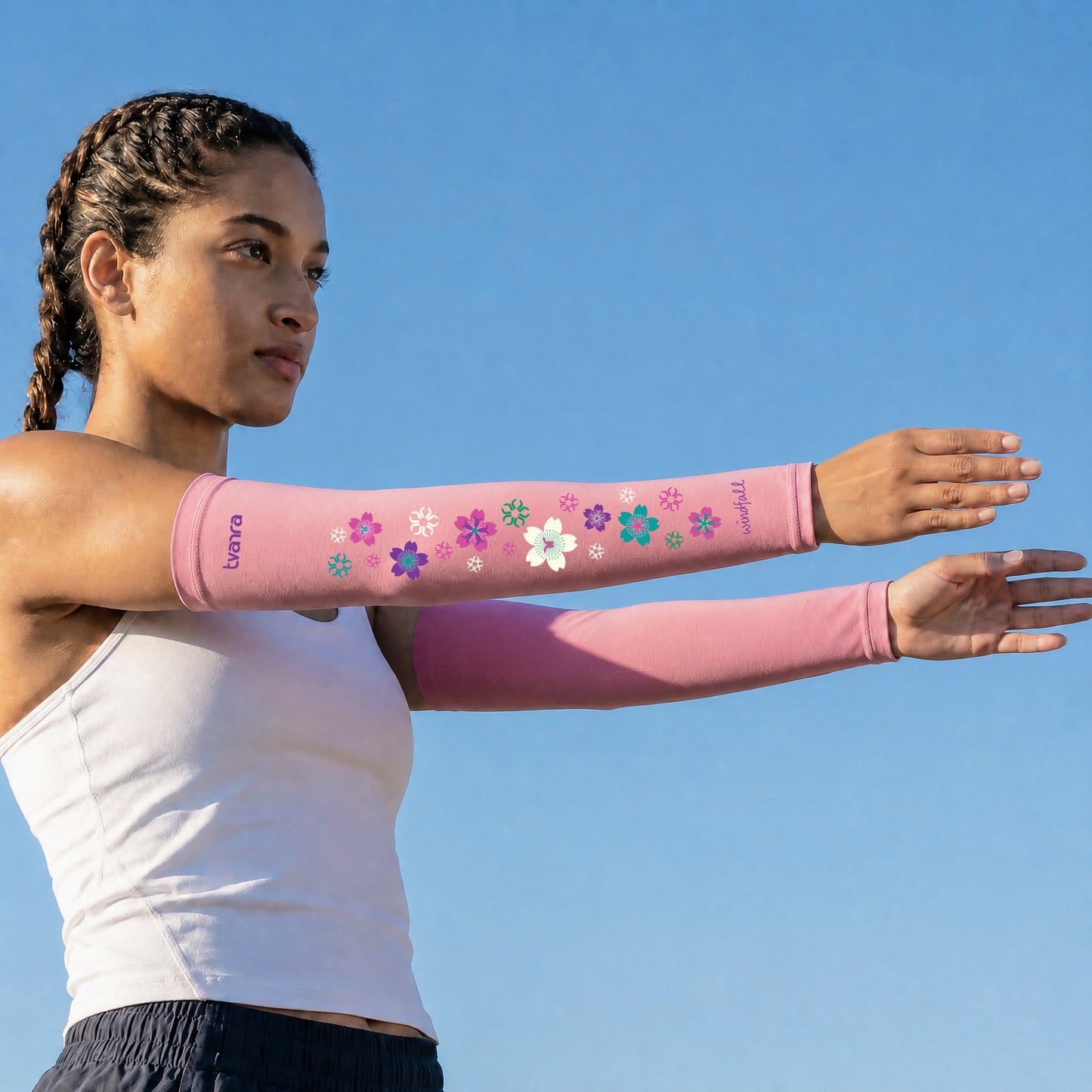 Tvarra UV Protection Arm Sleeves for Women | Windfall - Pink