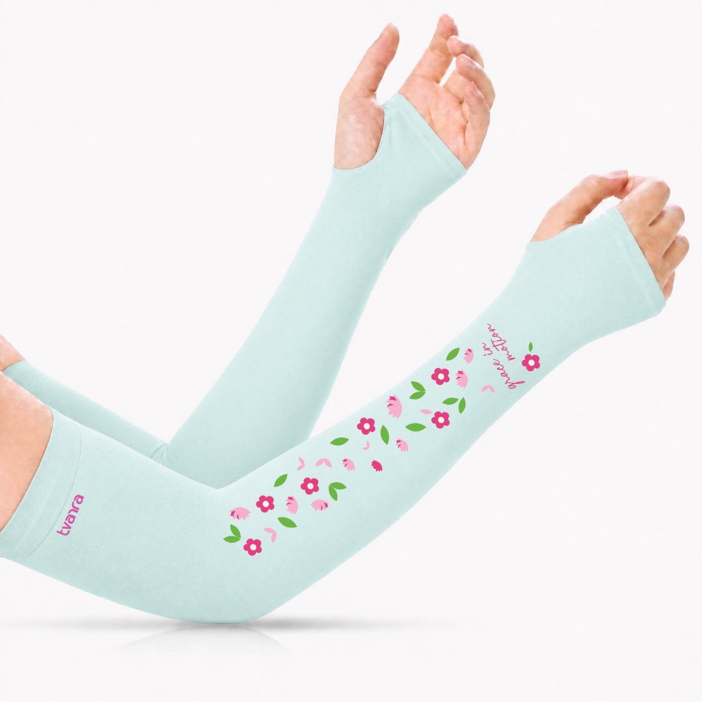 Tvarra Sun Protection Arm Sleeves for Women | Grace In Motion - Turquoise