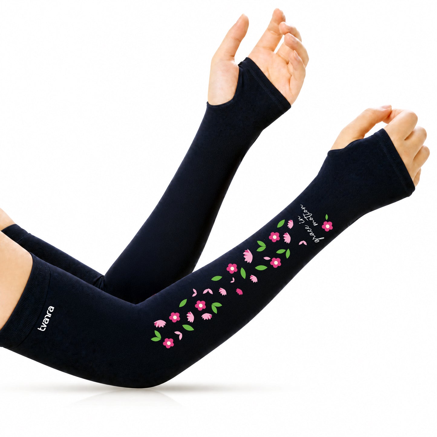 Tvarra Sun Protection Arm Sleeves for Women | Grace In Motion - Black