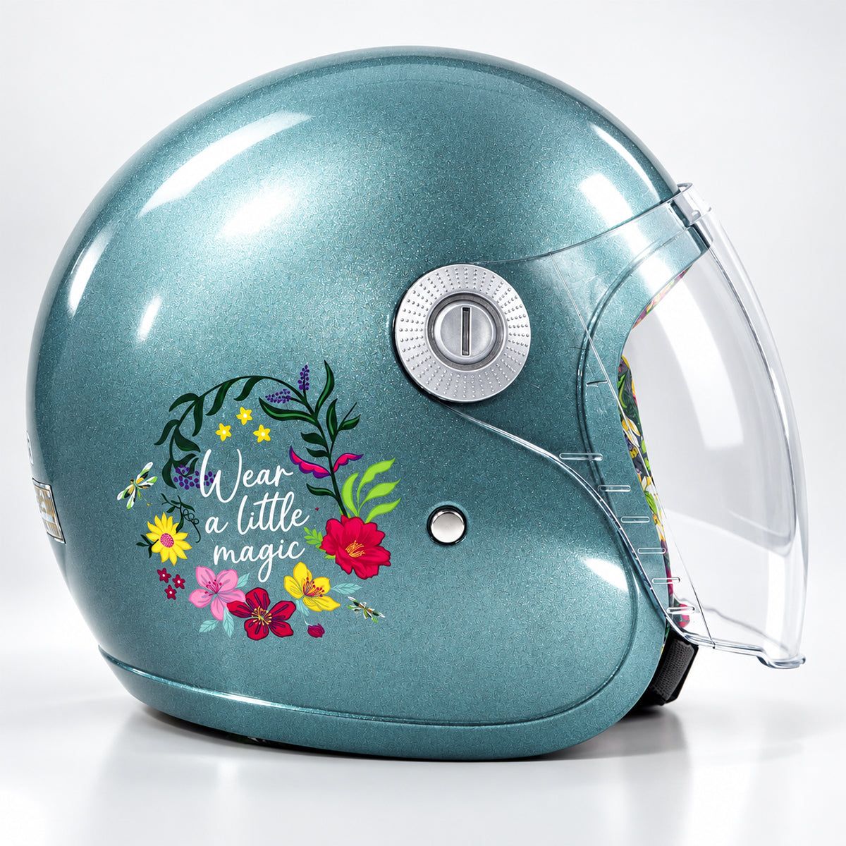Tiara Aqua Teal Open Face Helmet