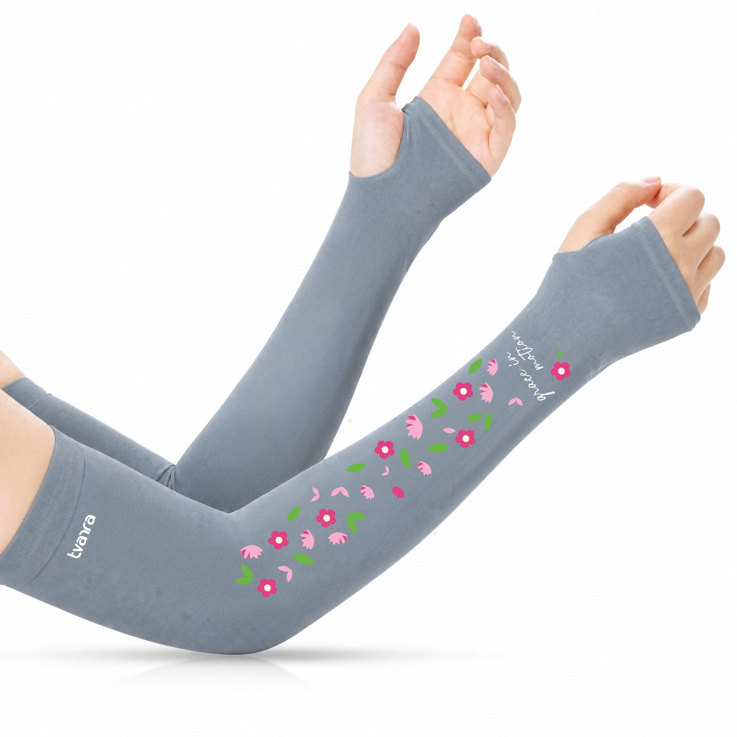 Tvarra Sun Protection Arm Sleeves for Women | Grace In Motion - Grey