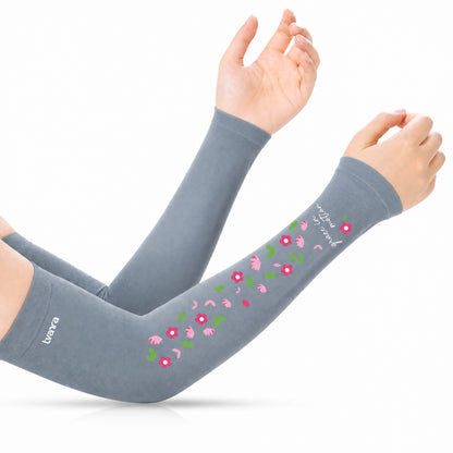 Tvarra Sun Protection Arm Sleeves for Women | Grace In Motion - Grey