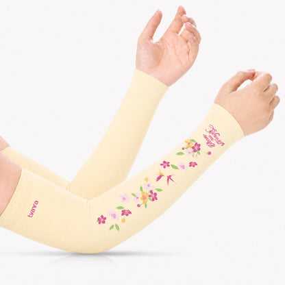 Tvarra UV Protection Arm Sleeves for Women | Bloom With Strength - Cream