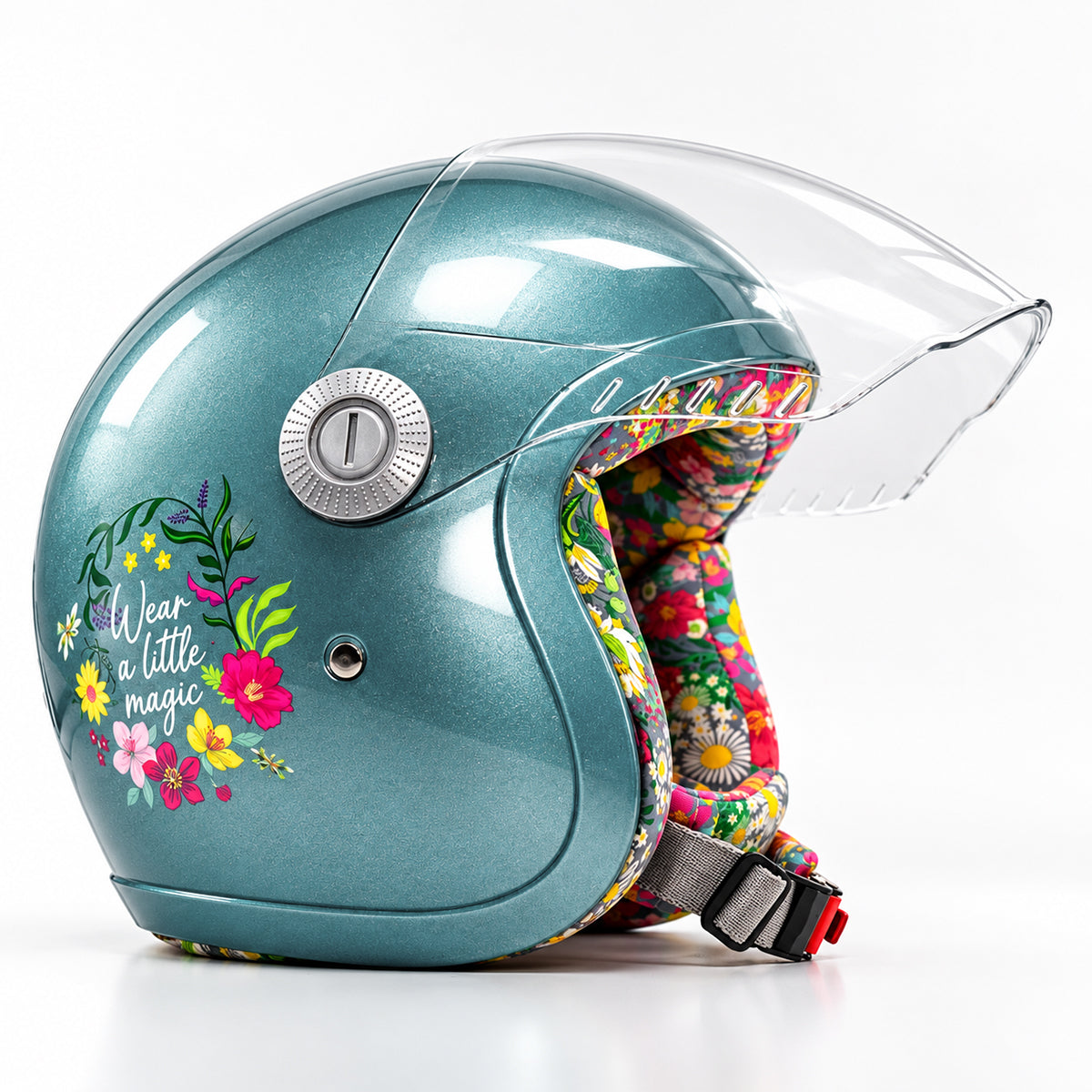 Tiara Aqua Teal Open Face Helmet