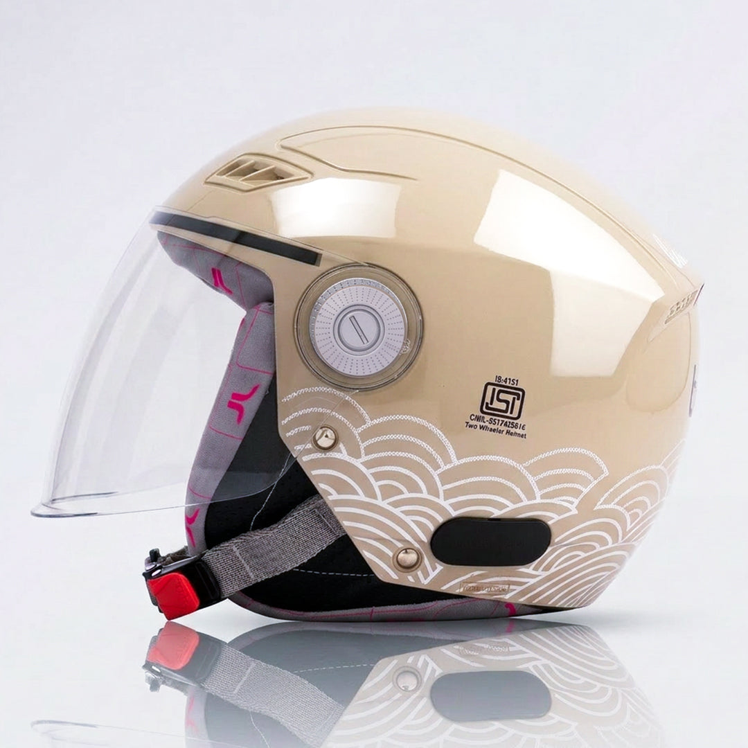 beige motorcycle helmet Tvarra Lilt Sandy Beige