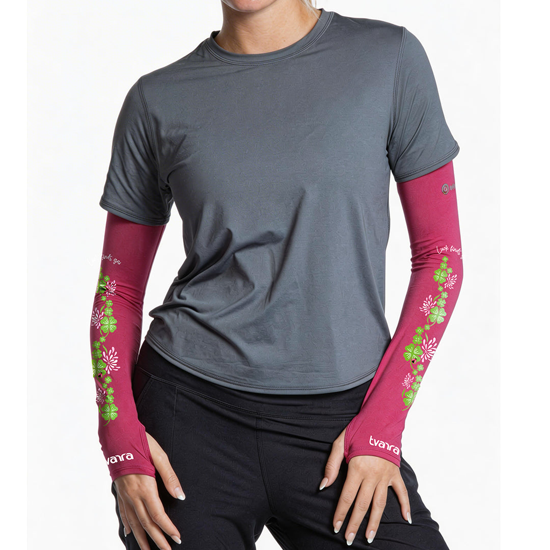 Lucky Charm Arm Sleeves for Women - Dark Pink