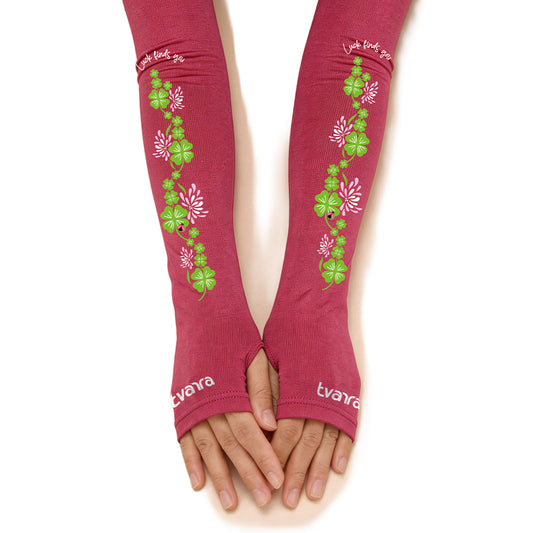 Lucky Charm Arm Sleeves for Women - Dark Pink