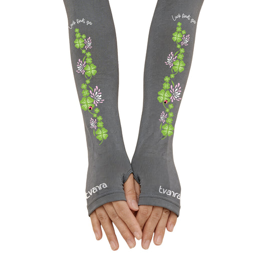 Lucky Charm Arm Sleeves for Women - Grey