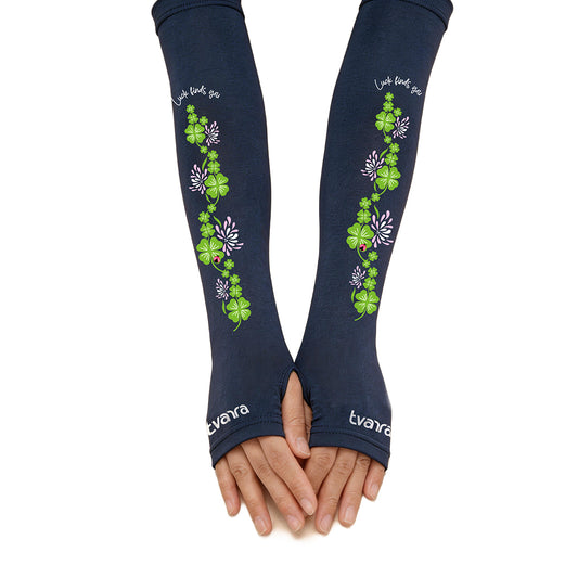 Lucky Charm Arm Sleeves for Women - Navy Blue