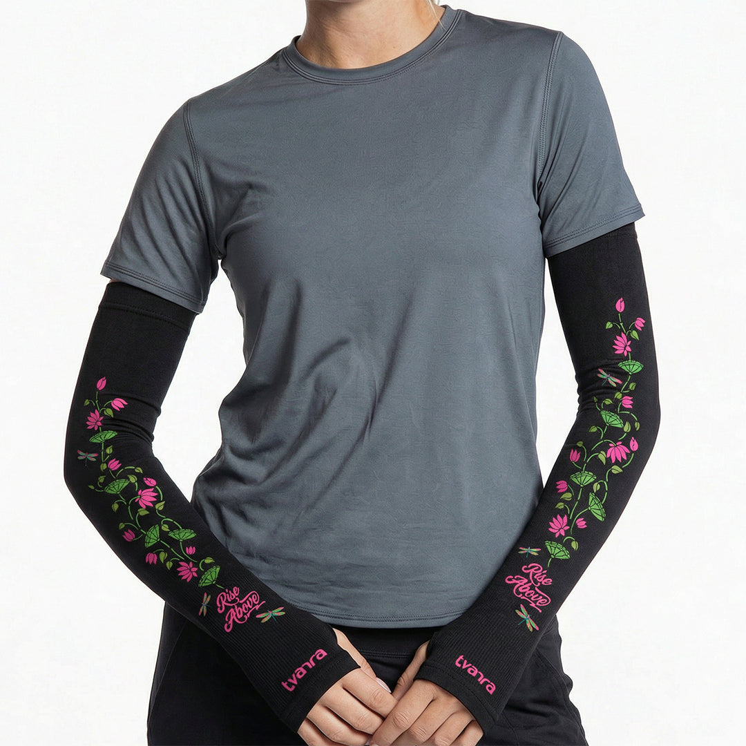 Rise Above Arm Sleeves for Women - Black
