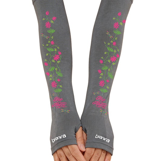 Rise Above Arm Sleeves for Women - Grey