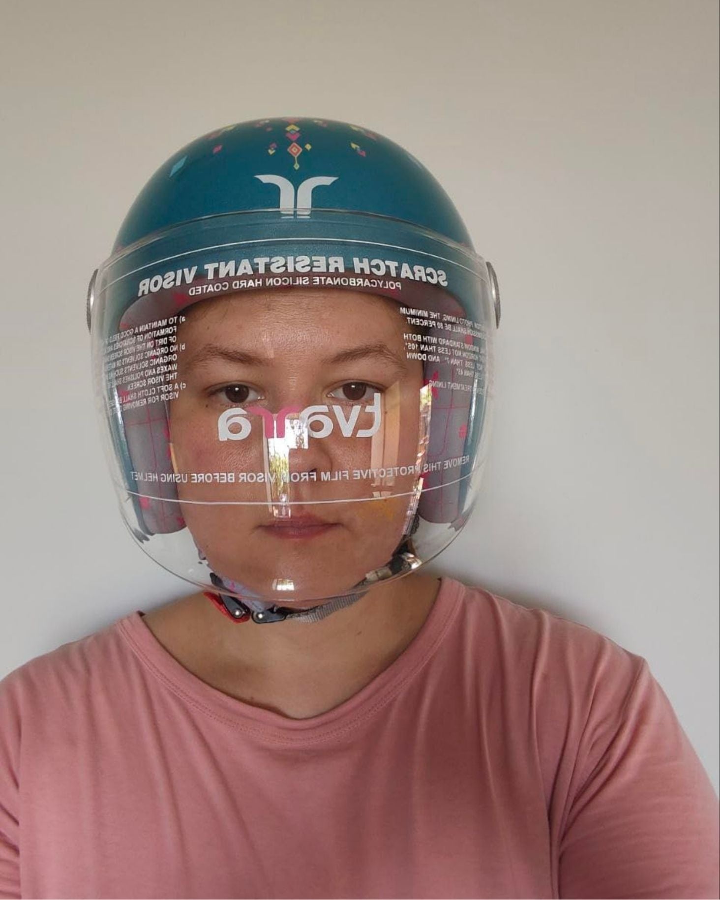 Girl Wearing Dreamcatcher - Ocean Blue helmet by Tvarra