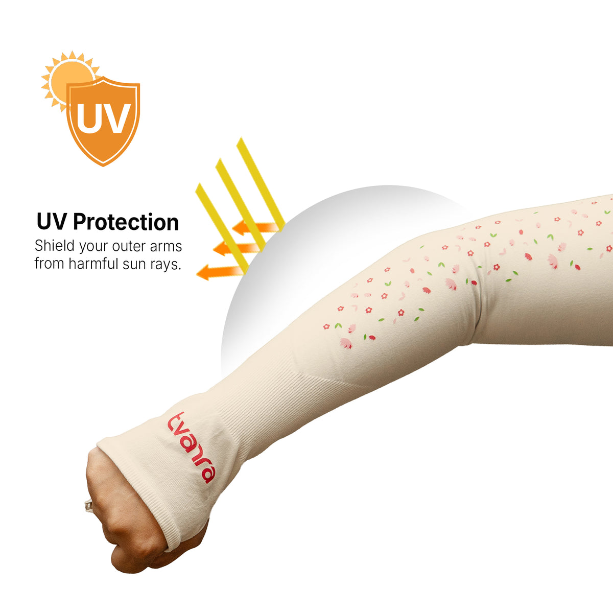 UV protection skin color arm sleeves for women