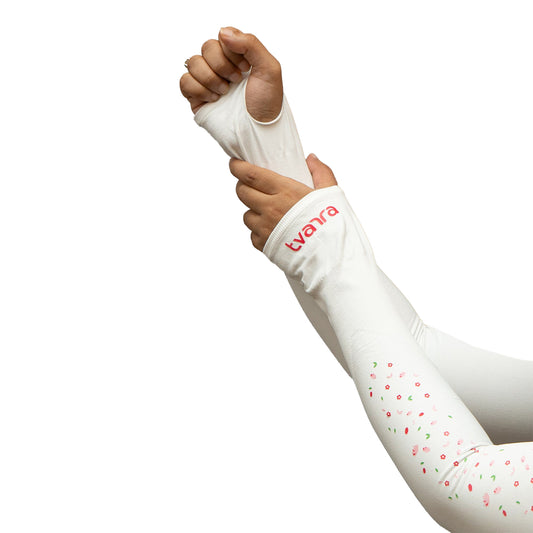 Petals Arm Sleeves - White