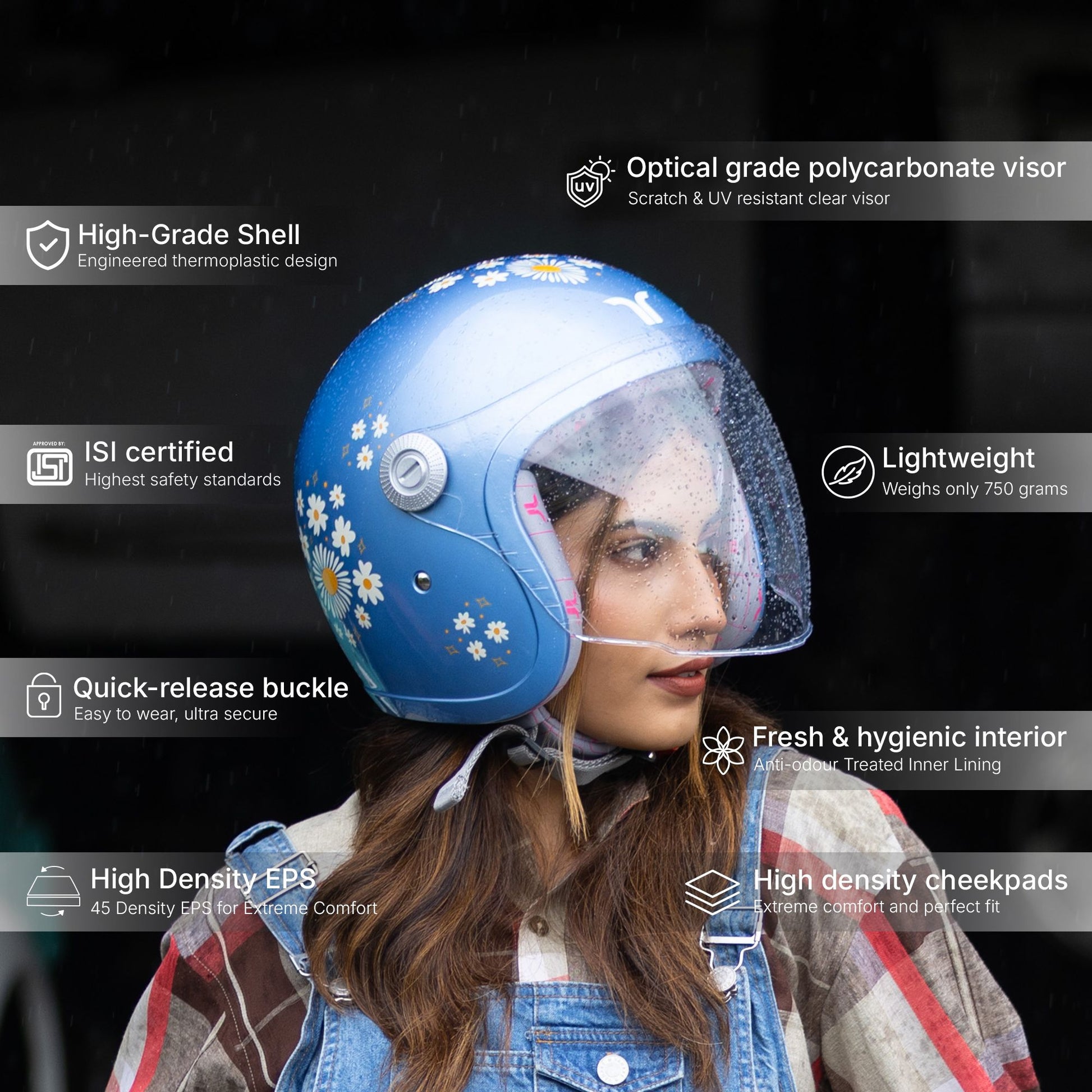 blue girl motorcycle helmets SanQing Kids Full Face ATV Helmet DOT ApprovedBlue, S Integrated with a new tool Experience the ILM MF509 Gloss