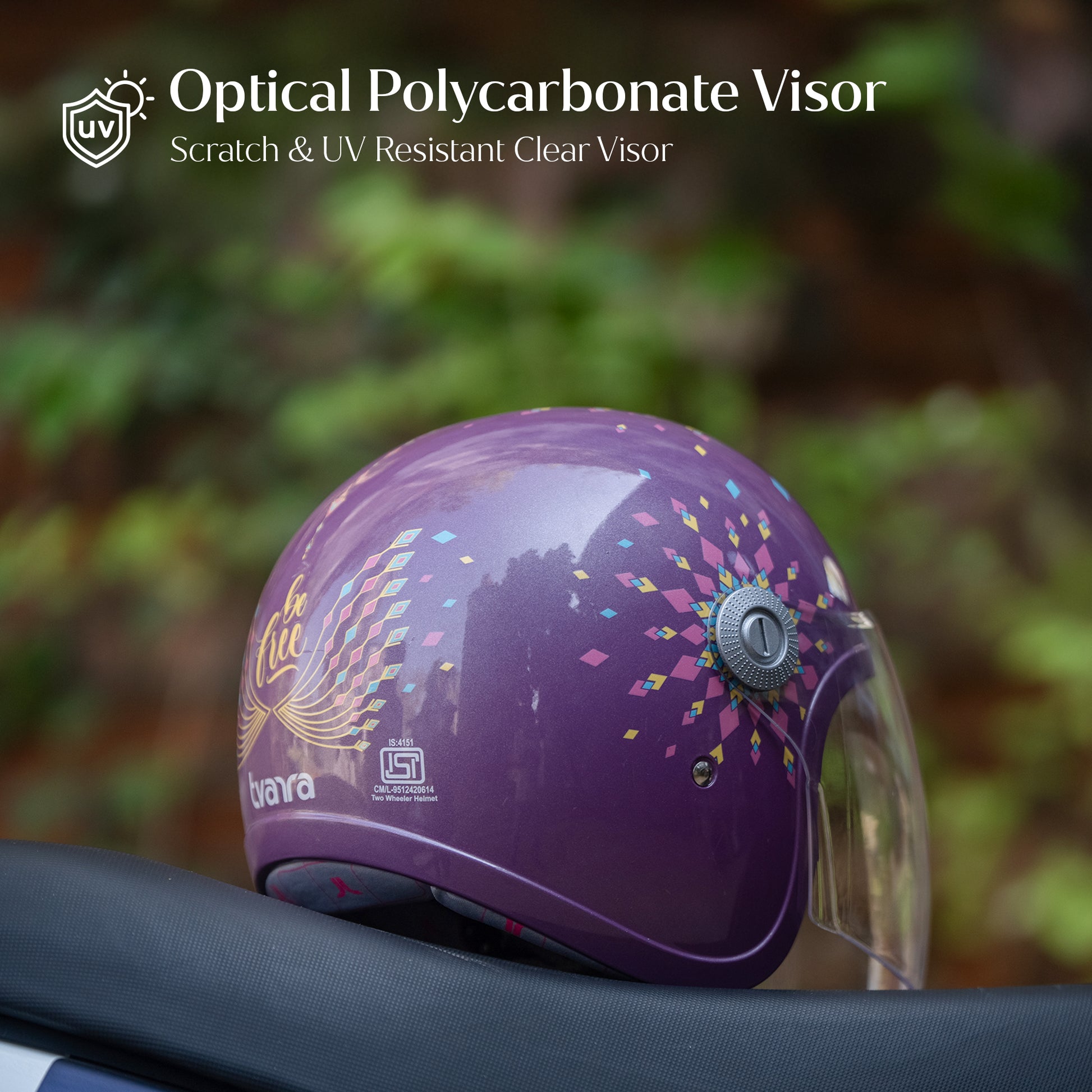 dark purple motorcycle helmet Women's Helmet for Scooty - Dreamcatcher Deep Purple