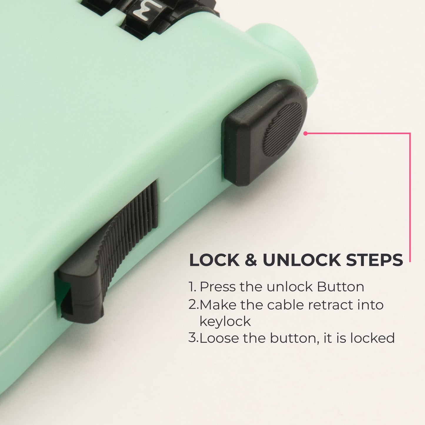 Tvarra Secure Loop Helmet Lock - Mint Green