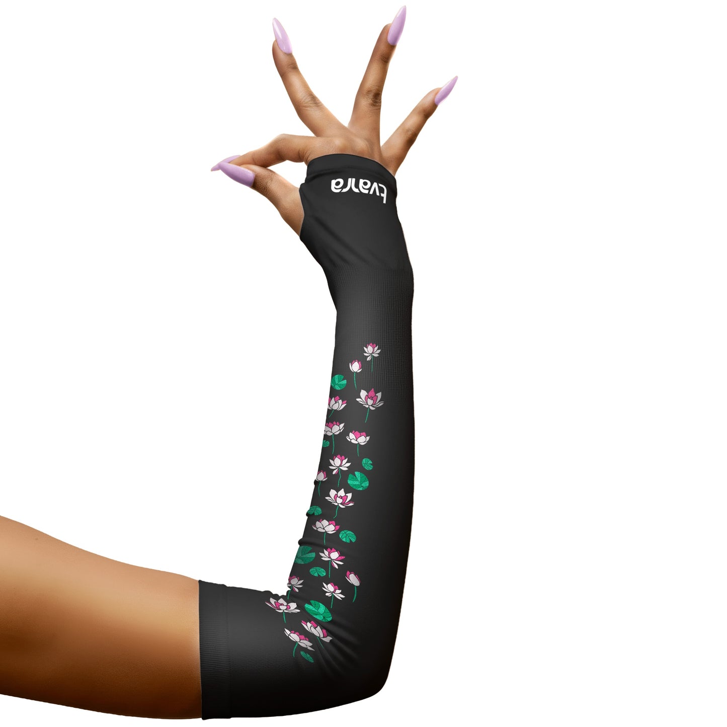 White Lotus Arm Sleeves - Black