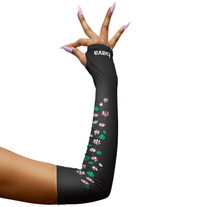 White Lotus Arm Sleeves - Black