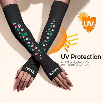 White Lotus Arm Sleeves - Black