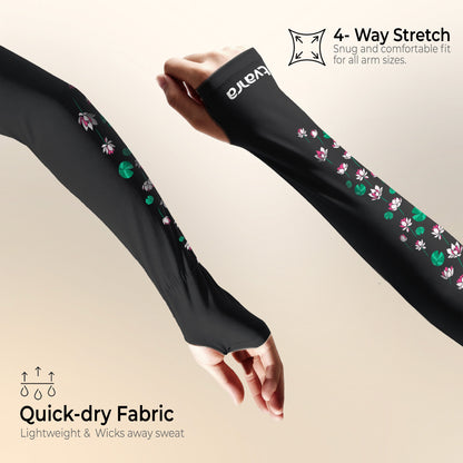 White Lotus Arm Sleeves - Black