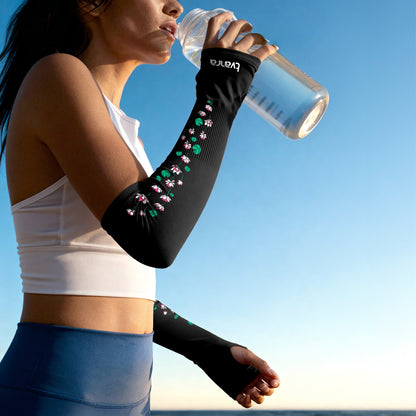 White Lotus Arm Sleeves - Black